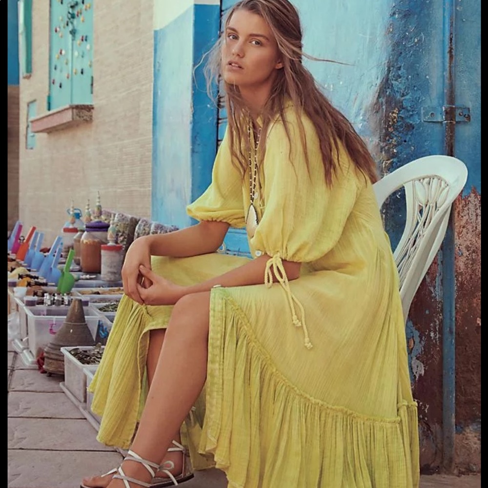 Free People Maya Shirt Dress Med